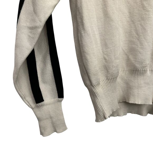 Meister Hong Kong Retro Vintage White, Red, Black Stripe 1/4 Zip Sweater Size L - Picture 5 of 6